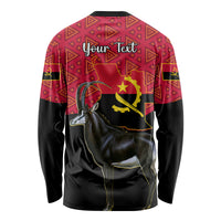 Personalised Angola Independence Day Long Sleeve Shirt Angolan Samakaka With Giant Sable Antelope - Wonder Print Shop