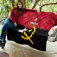 Personalised Angola Independence Day Quilt Angolan Samakaka With Giant Sable Antelope - Wonder Print Shop