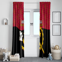 Personalised Angola Independence Day Window Curtain Angolan Samakaka With Giant Sable Antelope - Wonder Print Shop