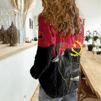 Personalised Angola Independence Day Women Casual Shirt Angolan Samakaka With Giant Sable Antelope - Wonder Print Shop