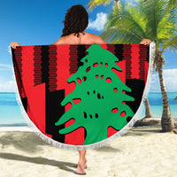 Personalised Lebanon Independence Day Beach Blanket Lebanese Cedar 80 Years Of Anniversary - Wonder Print Shop