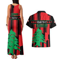 Personalised Lebanon Independence Day Couples Matching Tank Maxi Dress and Hawaiian Shirt Lebanese Cedar 80 Years Of Anniversary - Wonder Print Shop