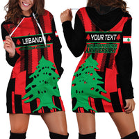 Personalised Lebanon Independence Day Hoodie Dress Lebanese Cedar 80 Years Of Anniversary - Wonder Print Shop