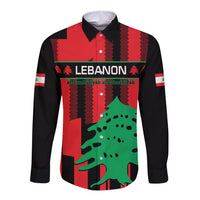 Personalised Lebanon Independence Day Long Sleeve Button Shirt Lebanese Cedar 80 Years Of Anniversary - Wonder Print Shop