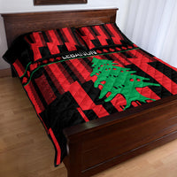 Personalised Lebanon Independence Day Quilt Bed Set Lebanese Cedar 80 Years Of Anniversary - Wonder Print Shop