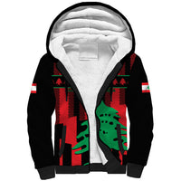 Personalised Lebanon Independence Day Sherpa Hoodie Lebanese Cedar 80 Years Of Anniversary - Wonder Print Shop