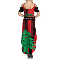Personalised Lebanon Independence Day Summer Maxi Dress Lebanese Cedar 80 Years Of Anniversary - Wonder Print Shop
