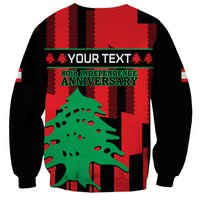 Personalised Lebanon Independence Day Sweatshirt Lebanese Cedar 80 Years Of Anniversary - Wonder Print Shop