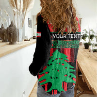 Personalised Lebanon Independence Day Women Casual Shirt Lebanese Cedar 80 Years Of Anniversary - Wonder Print Shop
