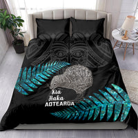 New Zealand Silver Fern Rugby Bedding Set Pacific 2023 Kia Haka Kiwis With Maori Ta Moko - Wonder Print Shop