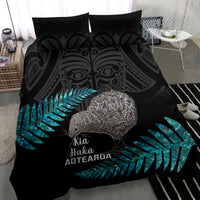 New Zealand Silver Fern Rugby Bedding Set Pacific 2023 Kia Haka Kiwis With Maori Ta Moko - Wonder Print Shop