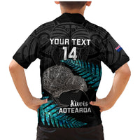 Custom New Zealand Silver Fern Rugby Family Matching Mermaid Dress and Hawaiian Shirt Pacific 2023 Kia Haka Kiwis With Maori Ta Moko - Wonder Print Shop