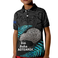 Custom New Zealand Silver Fern Rugby Kid Polo Shirt Pacific 2023 Kia Haka Kiwis With Maori Ta Moko - Wonder Print Shop