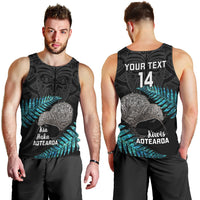 Custom New Zealand Silver Fern Rugby Men Tank Top Pacific 2023 Kia Haka Kiwis With Maori Ta Moko - Wonder Print Shop