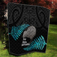 New Zealand Silver Fern Rugby Quilt Pacific 2023 Kia Haka Kiwis With Maori Ta Moko - Wonder Print Shop