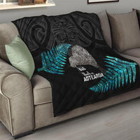 New Zealand Silver Fern Rugby Quilt Pacific 2023 Kia Haka Kiwis With Maori Ta Moko - Wonder Print Shop