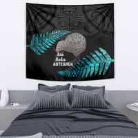 New Zealand Silver Fern Rugby Tapestry Pacific 2023 Kia Haka Kiwis With Maori Ta Moko - Wonder Print Shop