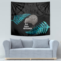 New Zealand Silver Fern Rugby Tapestry Pacific 2023 Kia Haka Kiwis With Maori Ta Moko - Wonder Print Shop