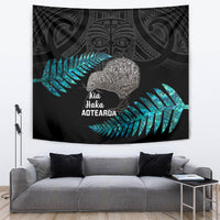 New Zealand Silver Fern Rugby Tapestry Pacific 2023 Kia Haka Kiwis With Maori Ta Moko - Wonder Print Shop