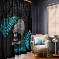 New Zealand Silver Fern Rugby Window Curtain Pacific 2023 Kia Haka Kiwis With Maori Ta Moko - Wonder Print Shop