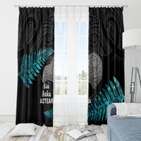 New Zealand Silver Fern Rugby Window Curtain Pacific 2023 Kia Haka Kiwis With Maori Ta Moko - Wonder Print Shop