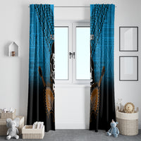 Fiji Tapa Rugby Window Curtain Pacific 2023 Go Fijian Bati - Wonder Print Shop