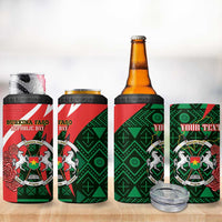 Personalised Burkina Faso Republic Day 4 in 1 Can Cooler Tumbler Happy 66th Anniversary - Bogolan Pattern - Wonder Print Shop