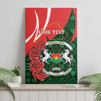 Personalised Burkina Faso Republic Day Canvas Wall Art Happy 66th Anniversary - Bogolan Pattern - Wonder Print Shop
