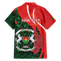 Personalised Burkina Faso Republic Day Family Matching Long Sleeve Bodycon Dress and Hawaiian Shirt Happy 66th Anniversary - Bogolan Pattern - Wonder Print Shop