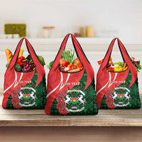 Personalised Burkina Faso Republic Day Grocery Bag Happy 66th Anniversary - Bogolan Pattern