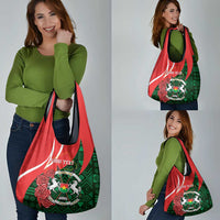 Personalised Burkina Faso Republic Day Grocery Bag Happy 66th Anniversary - Bogolan Pattern