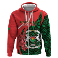 Personalised Burkina Faso Republic Day Hoodie Happy 66th Anniversary - Bogolan Pattern - Wonder Print Shop