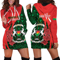 Personalised Burkina Faso Republic Day Hoodie Dress Happy 66th Anniversary - Bogolan Pattern - Wonder Print Shop