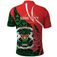 Personalised Burkina Faso Republic Day Polo Shirt Happy 66th Anniversary - Bogolan Pattern - Wonder Print Shop