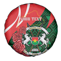 Personalised Burkina Faso Republic Day Spare Tire Cover Happy 66th Anniversary - Bogolan Pattern - Wonder Print Shop