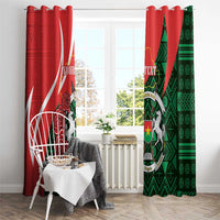 Personalised Burkina Faso Republic Day Window Curtain Happy 66th Anniversary - Bogolan Pattern - Wonder Print Shop