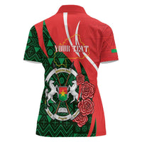Personalised Burkina Faso Republic Day Women Polo Shirt Happy 66th Anniversary - Bogolan Pattern - Wonder Print Shop