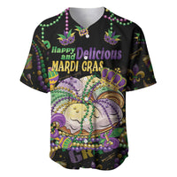 Happy And Delicious Mardi Gras Baseball Jersey King Cake And Luxury Beadeds - Wonder Print Shop