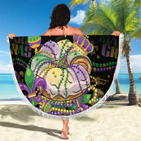 Happy And Delicious Mardi Gras Beach Blanket King Cake And Luxury Beadeds - Wonder Print Shop