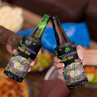 Happy And Delicious Mardi Gras 4 in 1 Can Cooler Tumbler King Cake And Luxury Beadeds - Wonder Print Shop