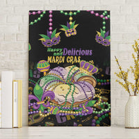 Happy And Delicious Mardi Gras Canvas Wall Art King Cake And Luxury Beadeds - Wonder Print Shop