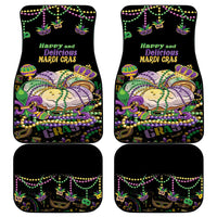 Happy And Delicious Mardi Gras Car Mats King Cake And Luxury Beadeds - Wonder Print Shop