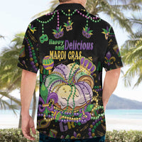 Happy And Delicious Mardi Gras Hawaiian Shirt King Cake And Luxury Beadeds - Wonder Print Shop