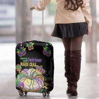 Happy And Delicious Mardi Gras Luggage Cover King Cake And Luxury Beadeds - Wonder Print Shop