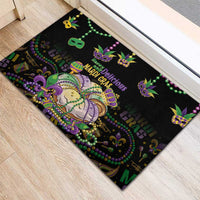 Happy And Delicious Mardi Gras Rubber Doormat King Cake And Luxury Beadeds - Wonder Print Shop