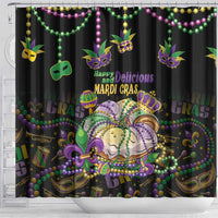 Happy And Delicious Mardi Gras Shower Curtain King Cake And Luxury Beadeds