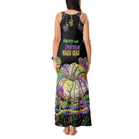 Happy And Delicious Mardi Gras Tank Maxi Dress King Cake And Luxury Beadeds - Wonder Print Shop