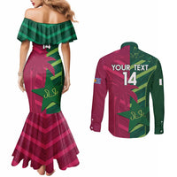 Custom West Indies And Pakistan Cricket Couples Matching Mermaid Dress and Long Sleeve Button Shirt 2025 Windies Shaheens Together