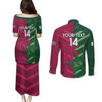 Custom West Indies And Pakistan Cricket Couples Matching Puletasi and Long Sleeve Button Shirt 2025 Windies Shaheens Together - Wonder Print Shop