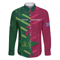 Custom West Indies And Pakistan Cricket Family Matching Short Sleeve Bodycon Dress and Hawaiian Shirt 2025 Windies Shaheens Together - Wonder Print Shop